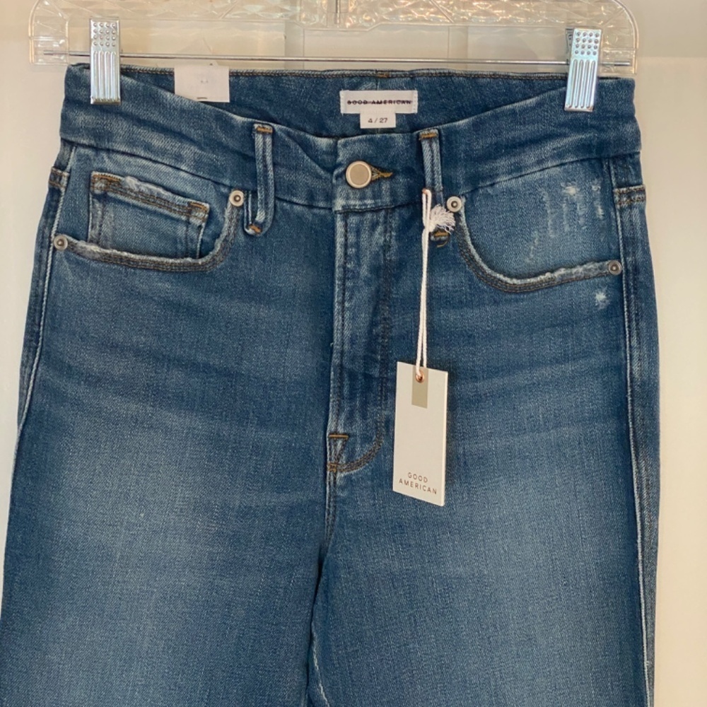 New! Good American Good Curve Straight Jean in Indigo nwt 33906 - Picture 5 of 16
